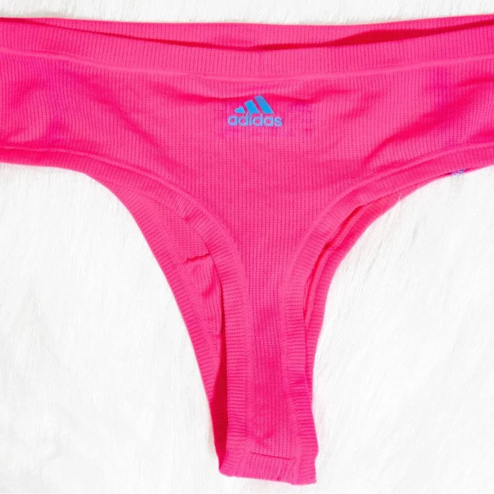 Adidas Women's Seamless Thong Underwear Pink M New - Picture 6 of 9